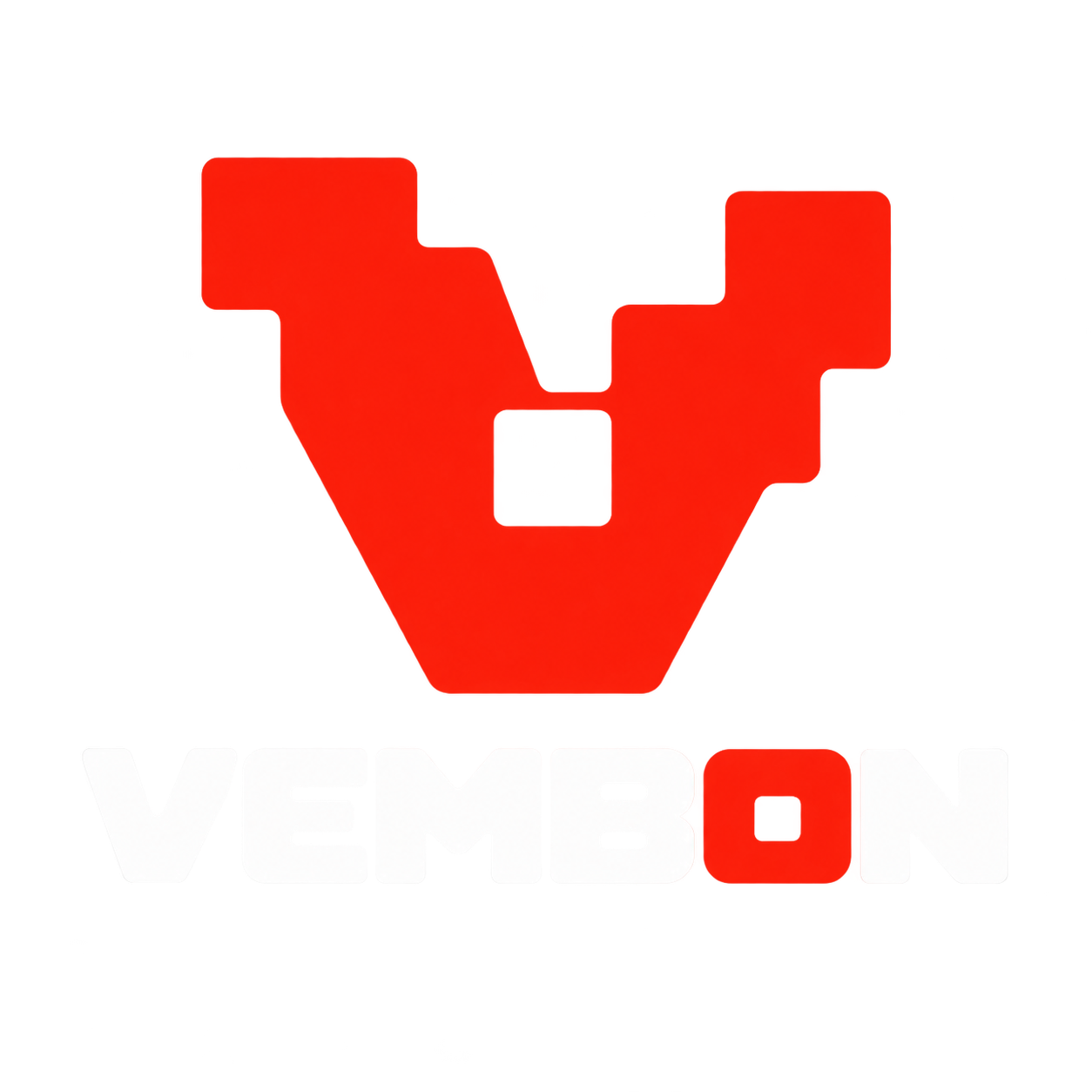 Vembon red V emblem and white wordmark